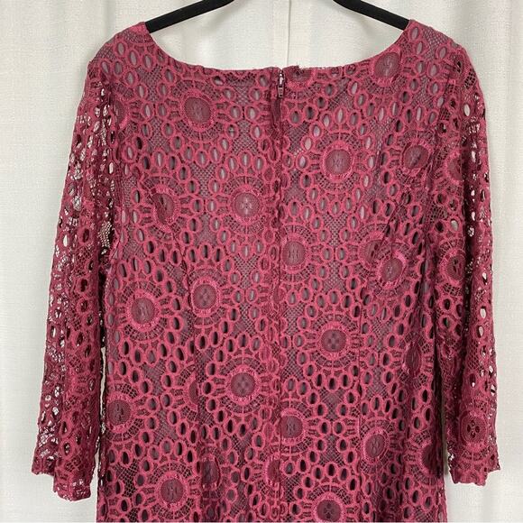 ModCloth Burgundy Crochet Lace Dress Sz.L - Picture 10 of 15
